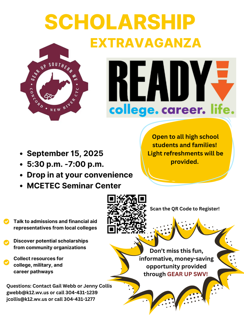 Scholarship night flyer, Monday, September 15th from 5:30-7:00 p.m. at the Seminar Center