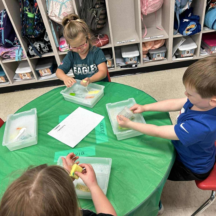 Pre-k students studying Frog Street Curriculum