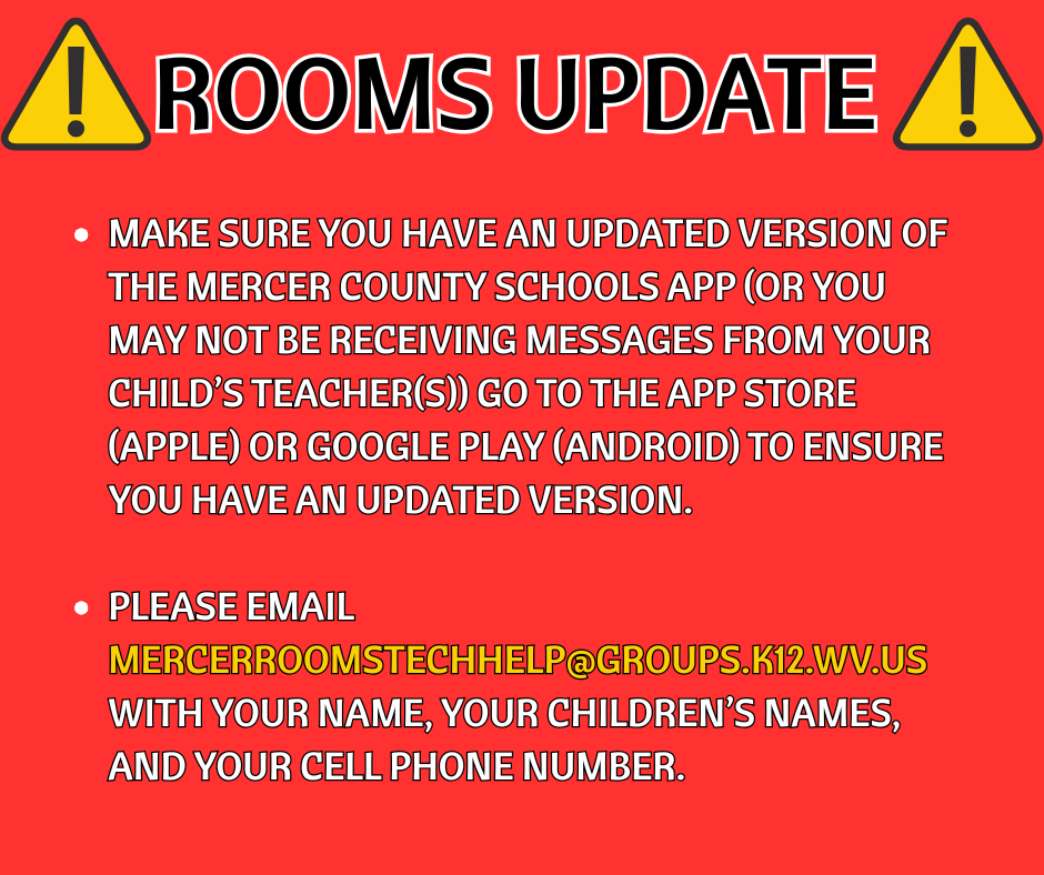 Rooms Update graphic-same content as in the post.