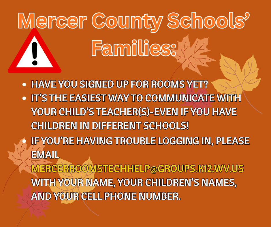 Graphic encouraging families to sign up to Rooms to communicate with their children's teachers