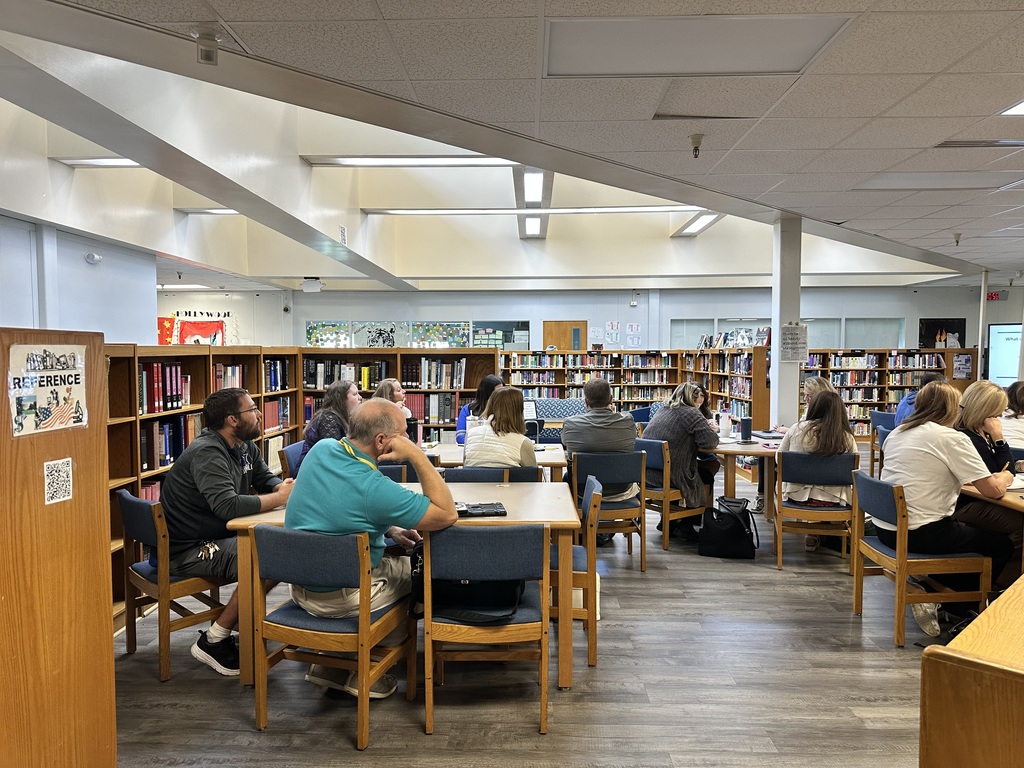 Weston Kieschnick training session at PSHS in the media center. Secondary teachers pictured here.