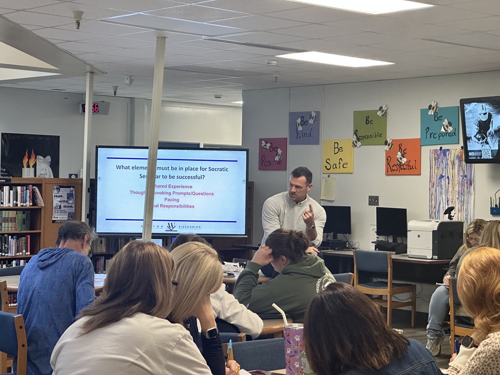 Weston Kieschnick training session at PSHS in the media center. Secondary teachers pictured here.