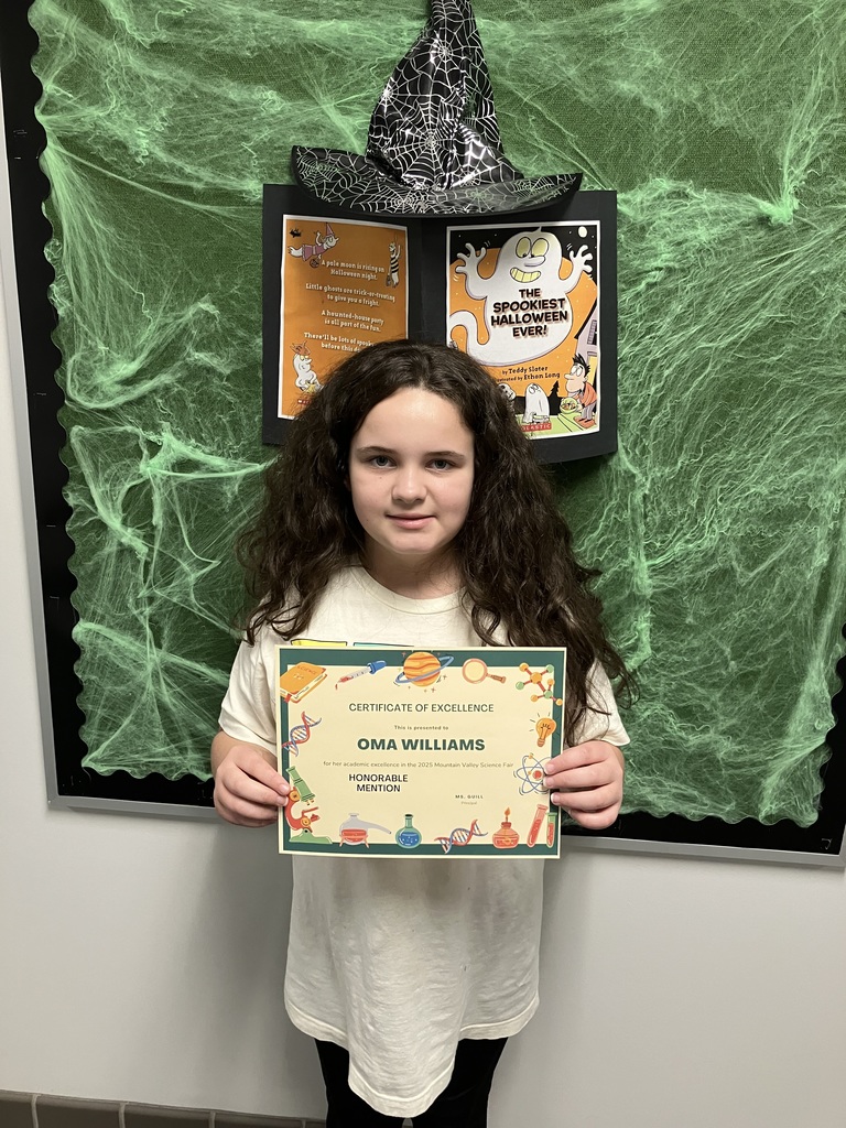 Mountain Valley held its annual Science Fair earlier this week. Congratulations to all our participants and winners!  We're very  proud of you!