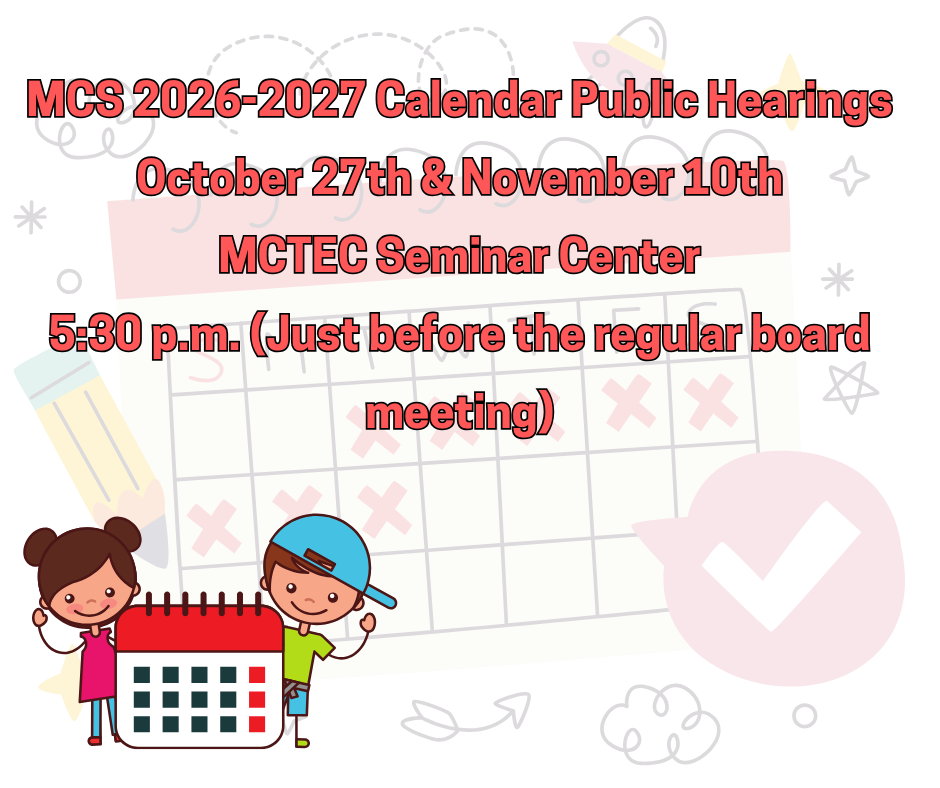 2026-2027 School Calendar public hearings set for October 27th and November 10th, 2025