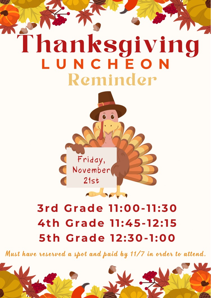 Luncheon Times for those that reserved spots/paid by deadline .