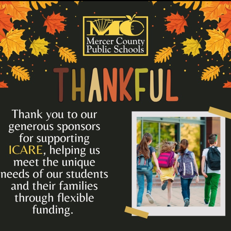 ICARE thank you to community partners who contribute to students and families in need