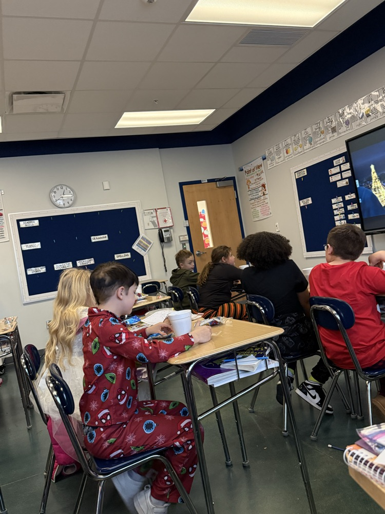 3rd grade enjoyed some hot chocolate while watching The Polar Express