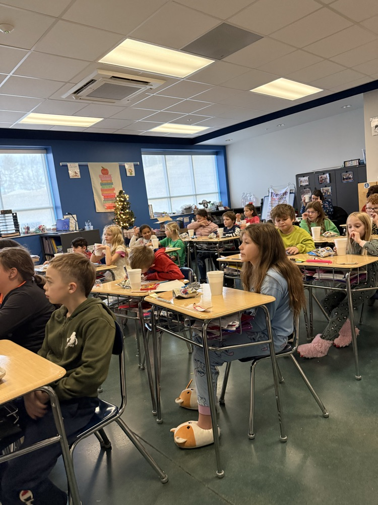 3rd grade enjoyed some hot chocolate while watching The Polar Express