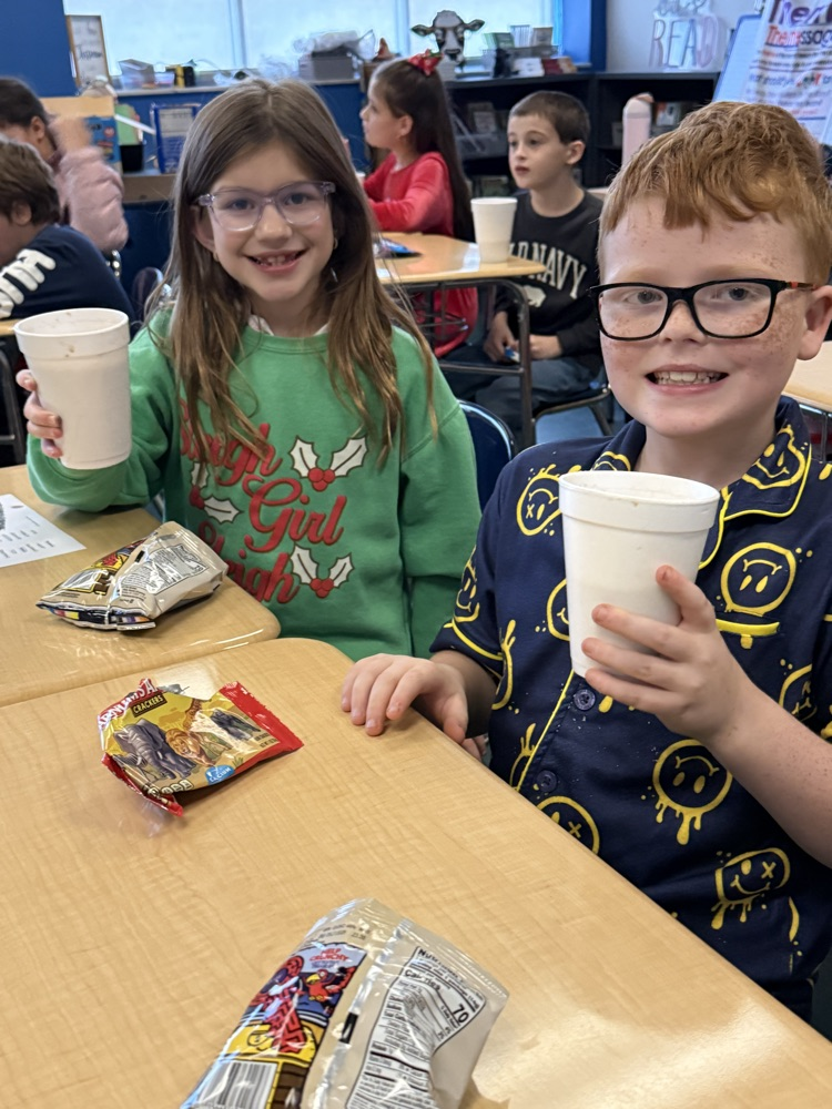 3rd grade enjoyed some hot chocolate while watching The Polar Express