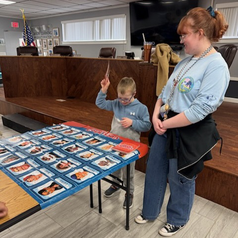 MCPS hearing and vision impaired student party with help from our GROW YOUR OWN students.