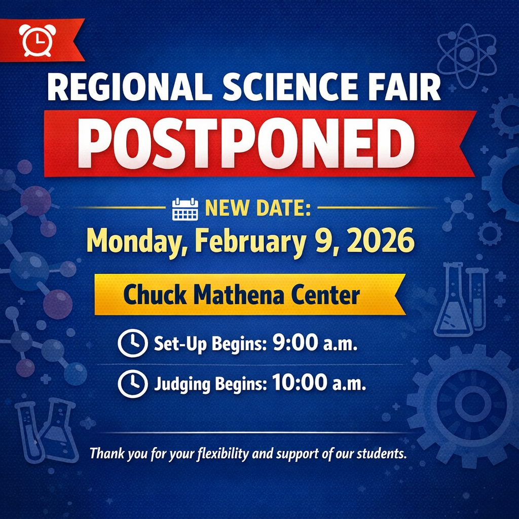 Regional Science Fair at the Chuck Mathena Center postponed until February 9, 2026