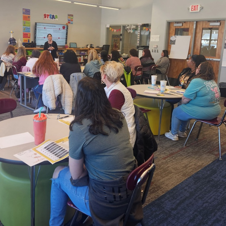 ECCAT training provided by grade levels. the topic was explicit instruction, extraordinary results. all pictures show training participants and presenters