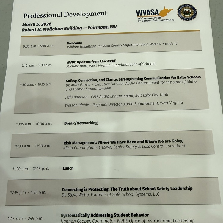 agenda for the AASA conference  