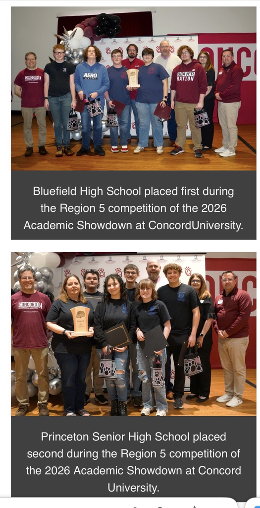 bluefield and Princeton’s academic bowl teams moving forward to the state academic showdown