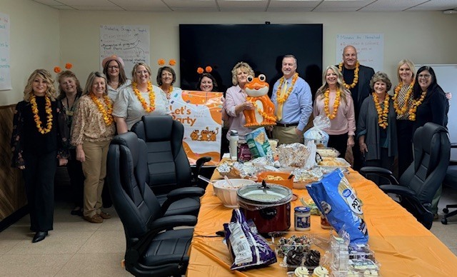 Central Office staff at an Orang Frog Potluck