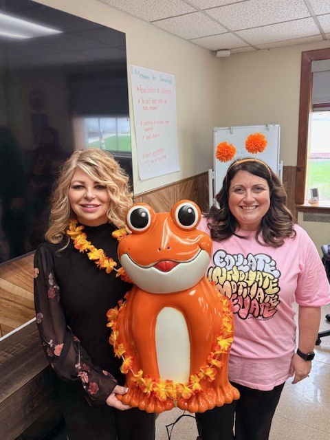 Dr. Kristal Filipek and Amber Riffe at the Orange Frog Potluck