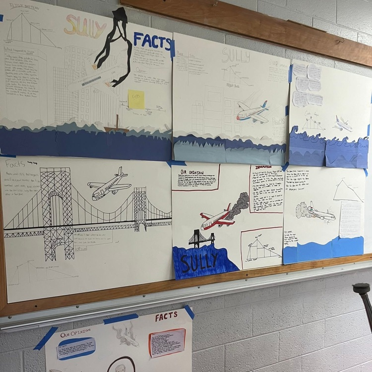 Trigonometry real world lesson at PVHS-student posters showing their work