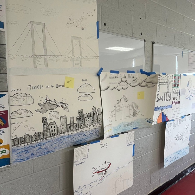 Trigonometry real world lesson at PVHS-student posters showing their work