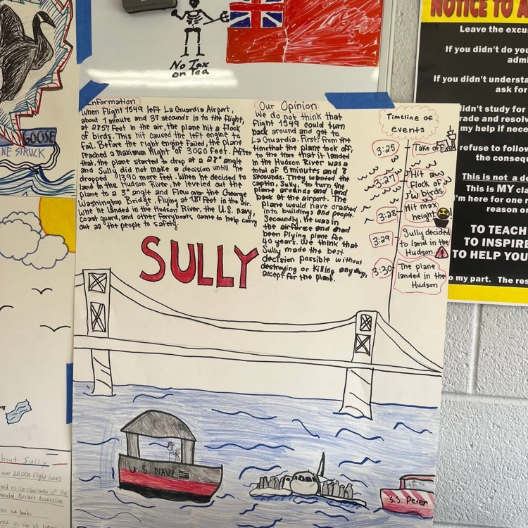 Trigonometry real world lesson at PVHS-student posters showing their work