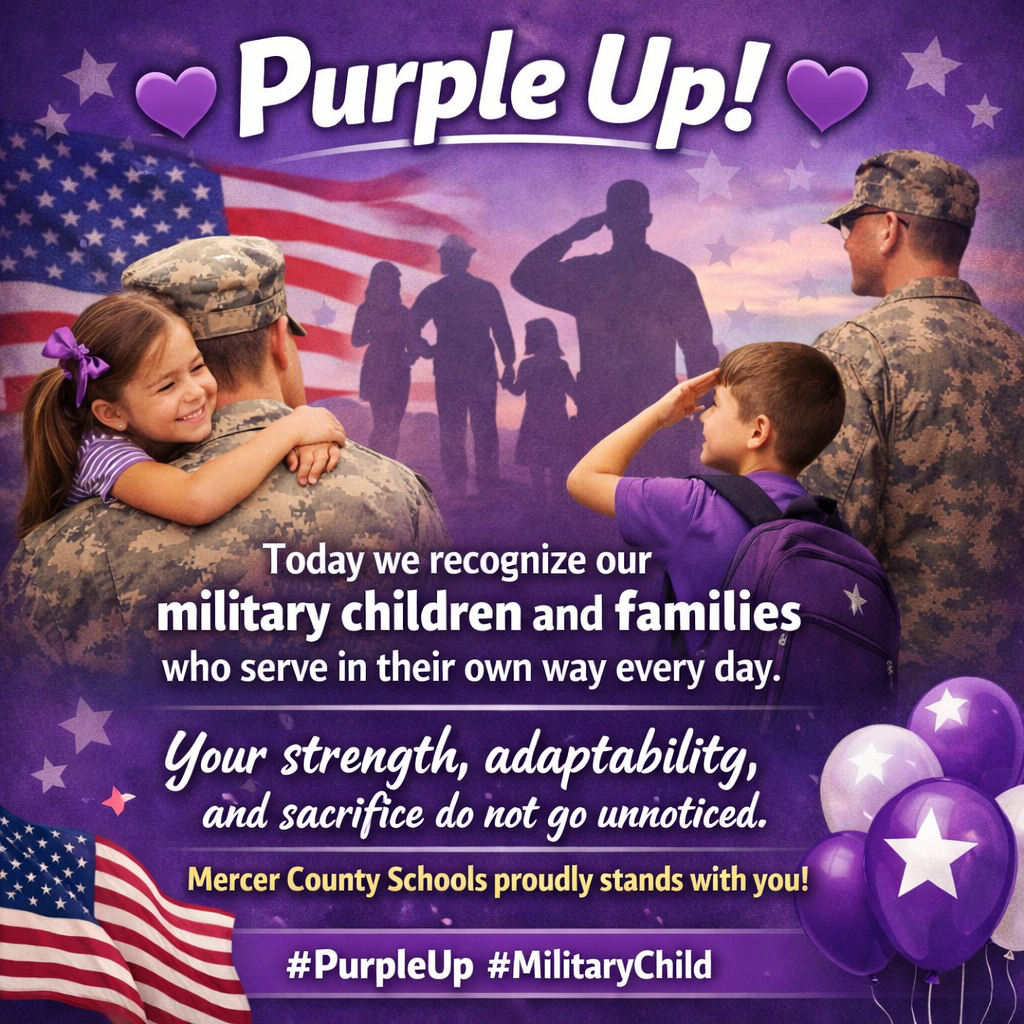 Purple Up Day graphic celebrating military children and families