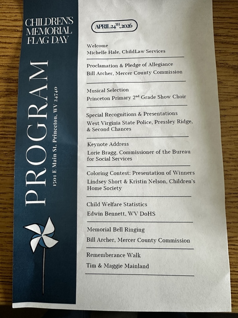 Program for the Children's Memorial Flag Day