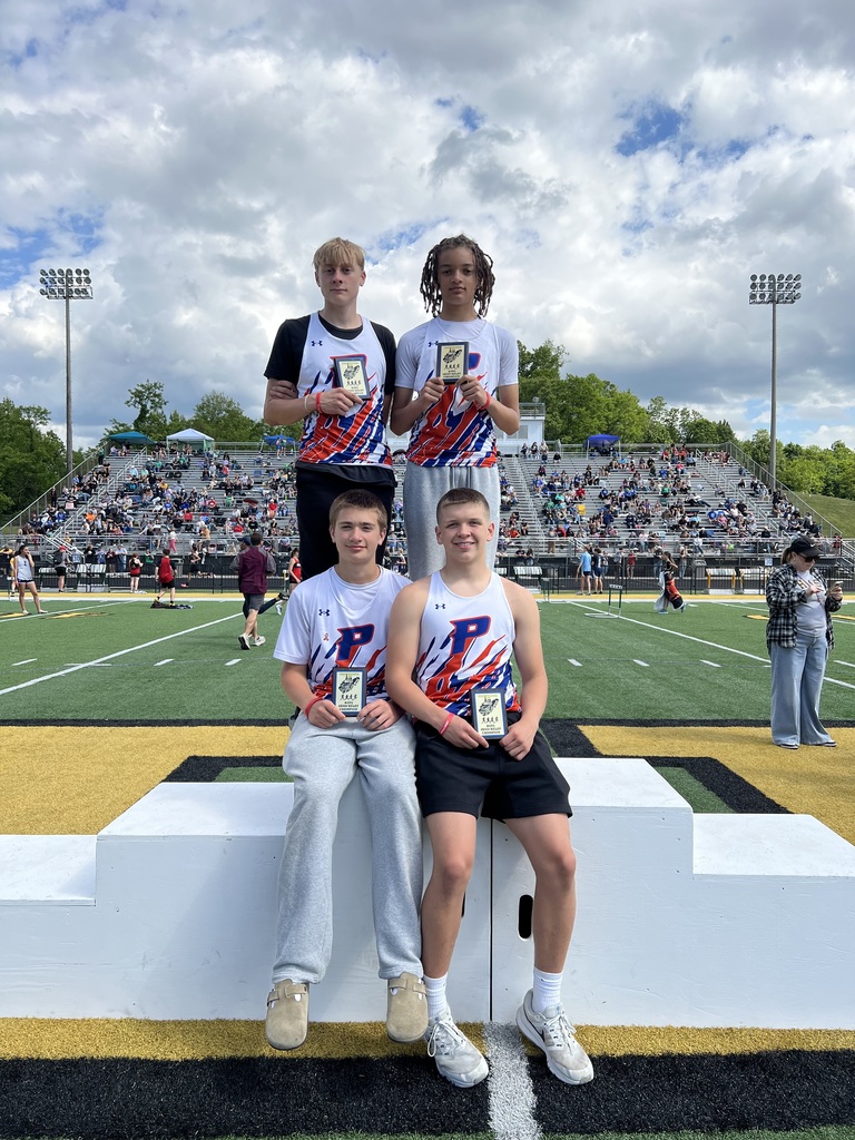Students on podium