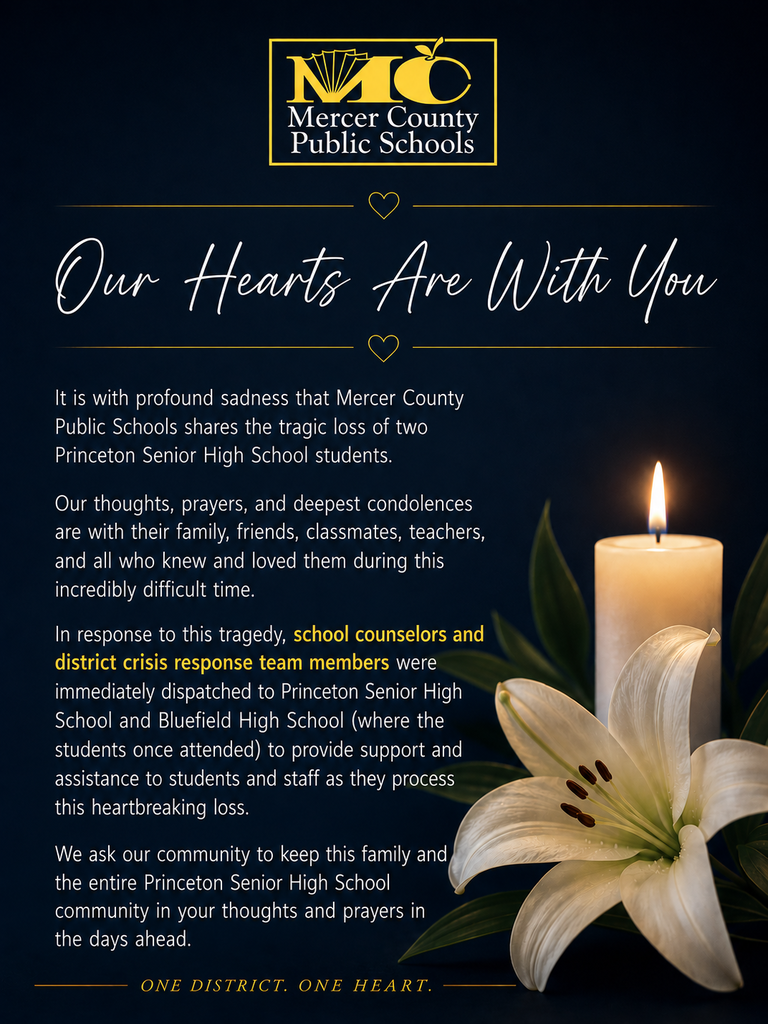 Graphic announcing the tragic death of two students from Princeton high School