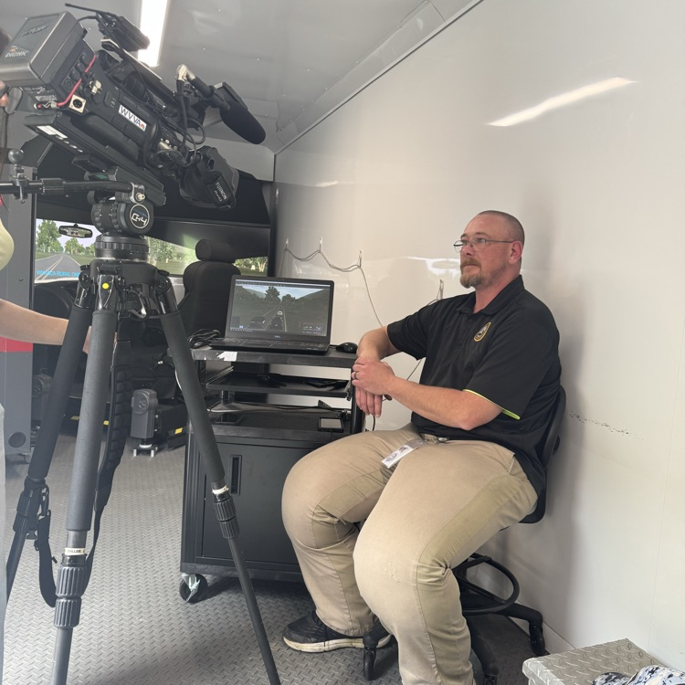 Bryan Lewis being interviewed by WVVA about the DUI simulator