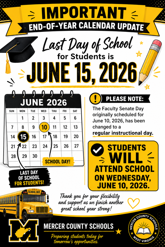 Last Day of school for students is June 15th. June 10th is a regular instructional day.