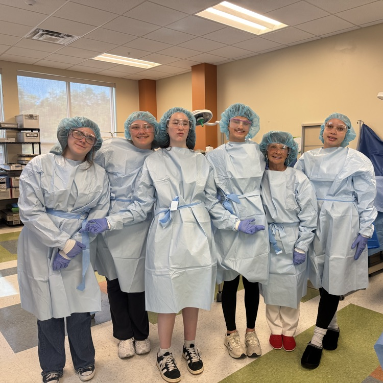 Students visiting New River Community College for the healthcare field  