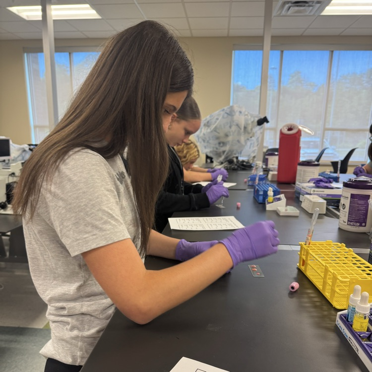 Students visiting New River Community College for the healthcare field