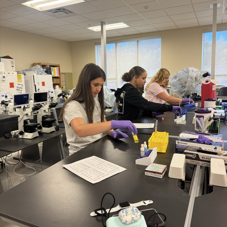 Students visiting New River Community College for the healthcare field