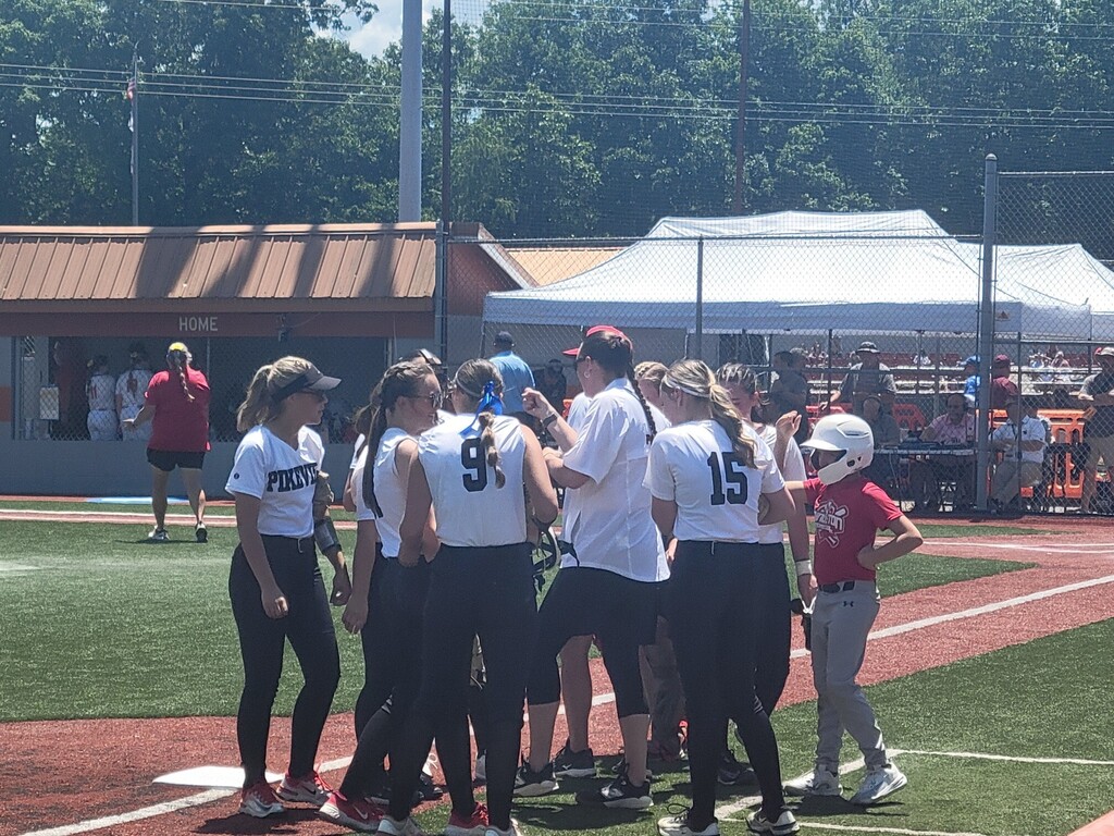 PVHS Softball Coach Shelley Weiss coaching her Lady Panthers on the field