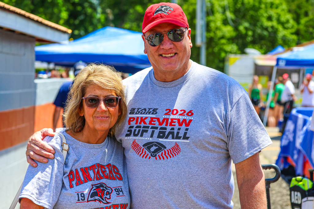Superintendent Ed Toman and Assistant Superintendent Rosemary Mitchell at the PVHS Softball tournament