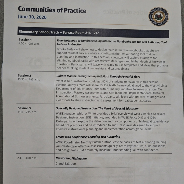 agenda for a literacy training