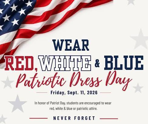 Wear red, white, and blue tomorrow!