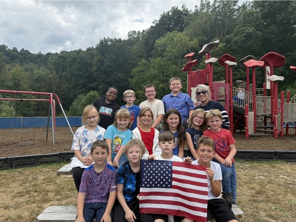 Ms. Thornton and Mrs. Neal's third-graders are wearing red, white, and blue in observance of Patriot Day.