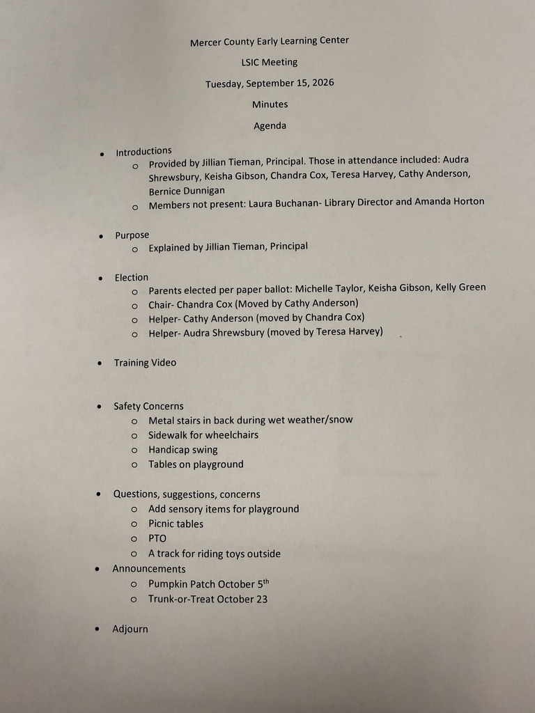 Agenda Minutes for LSIC