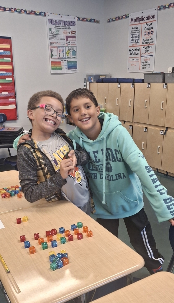 Third graders are putting in the work to be multiplication masters! Building arrays to match multiplication equations brought smiles to these kids' faces today (plus they had a special guest drop by to teach a mini-math lesson as well!)