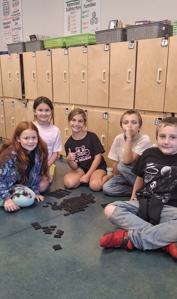 Third graders are putting in the work to be multiplication masters! Building arrays to match multiplication equations brought smiles to these kids' faces today (plus they had a special guest drop by to teach a mini-math lesson as well!)