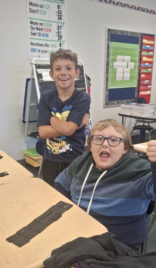 Third graders are putting in the work to be multiplication masters! Building arrays to match multiplication equations brought smiles to these kids' faces today (plus they had a special guest drop by to teach a mini-math lesson as well!)