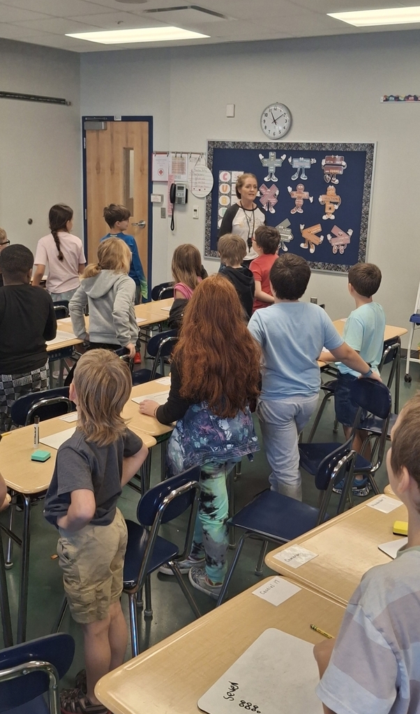Third graders are putting in the work to be multiplication masters! Building arrays to match multiplication equations brought smiles to these kids' faces today (plus they had a special guest drop by to teach a mini-math lesson as well!)
