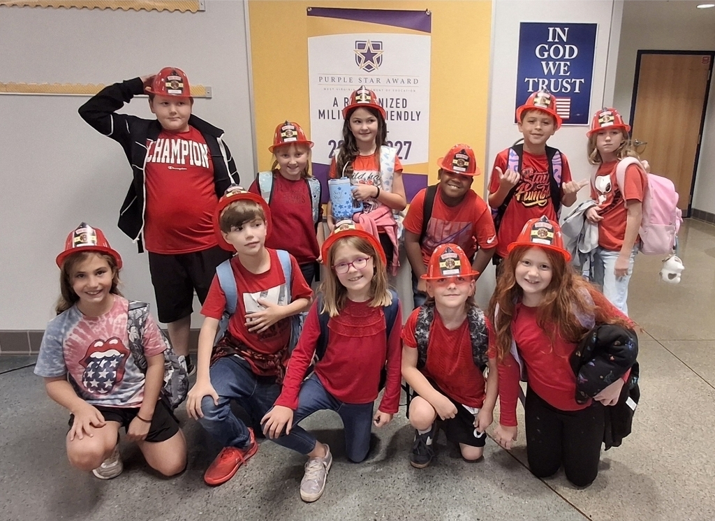 Mrs. Neal's 3rd graders dressed all in red for Fire Safety Day!