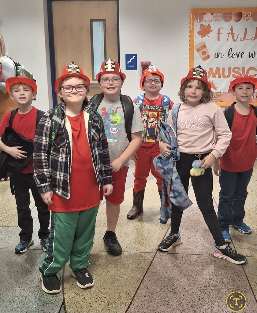 Mrs. Neal's 3rd graders dressed all in red for Fire Safety Day!