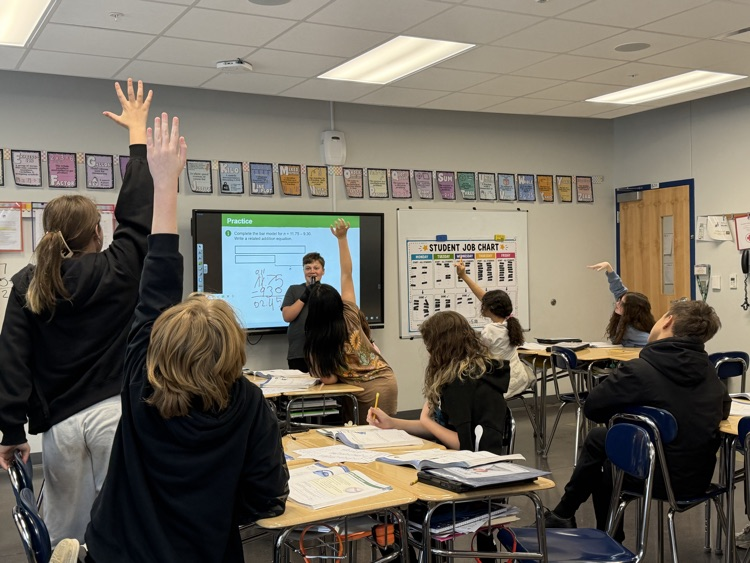 5th grade went from students to teachers today!  With our new audio enhancement student microphones, they took over teaching the math lesson. 🎤