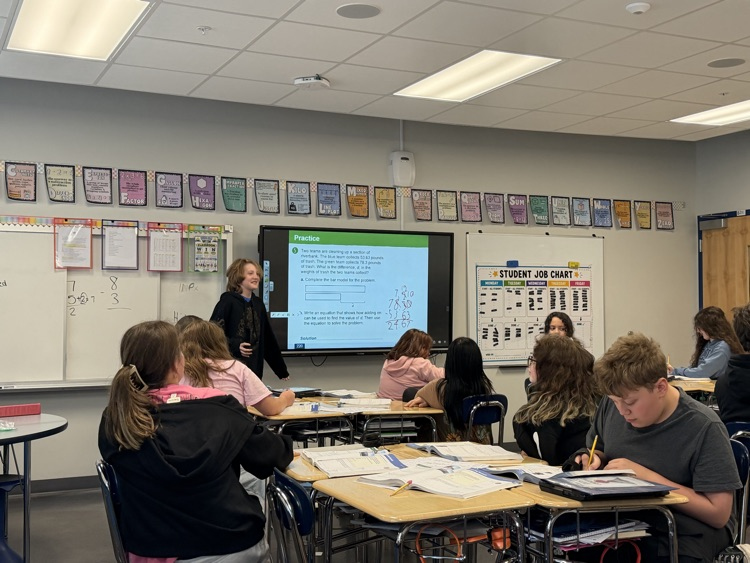 5th grade went from students to teachers today!  With our new audio enhancement student microphones, they took over teaching the math lesson. 🎤