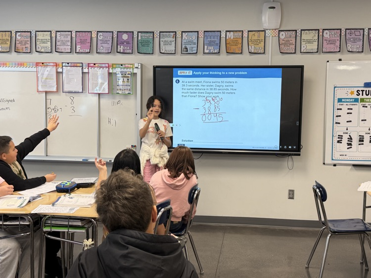 5th grade went from students to teachers today!  With our new audio enhancement student microphones, they took over teaching the math lesson. 🎤