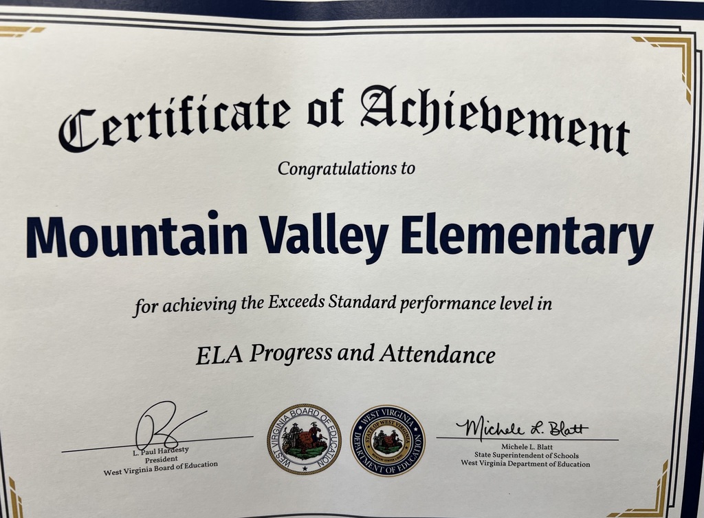 A white certificate, framed in blue, reads "Certificate of Achievement". It highlights accomplishments in "ELA Progress and Attendance".