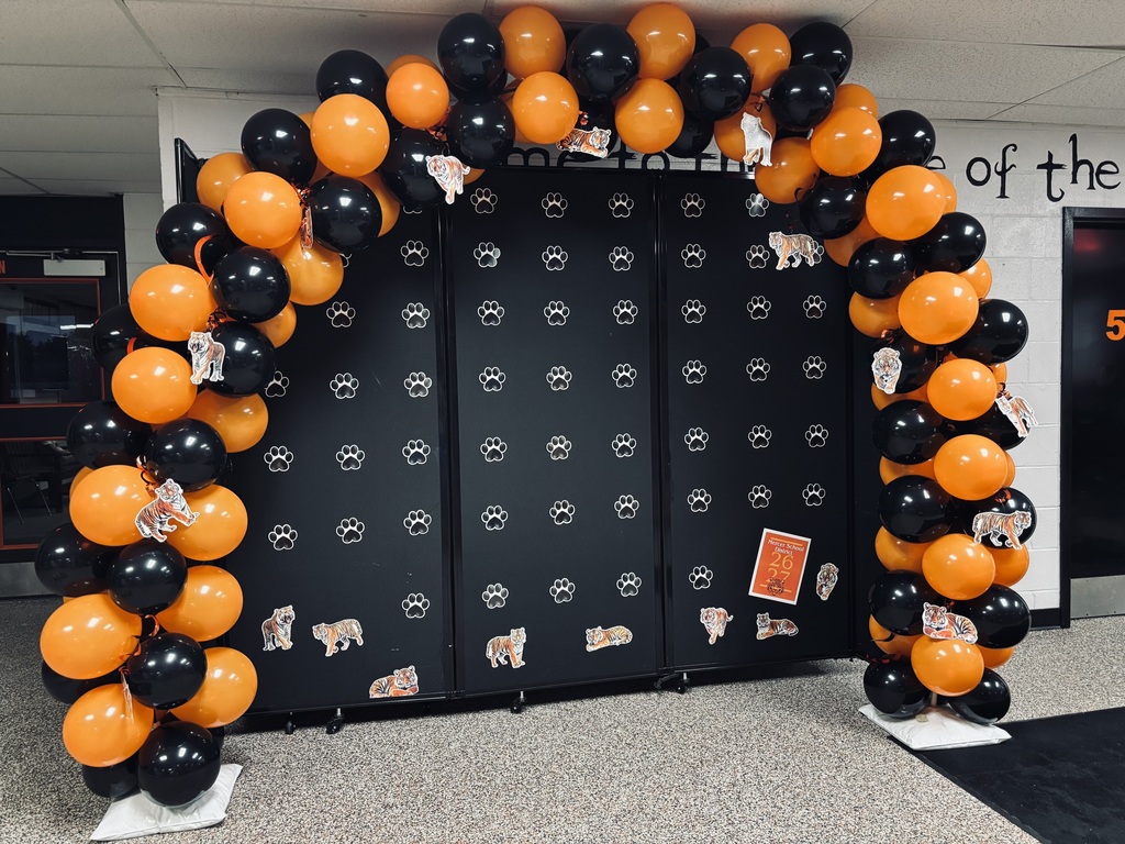 Black and orange balloon arch