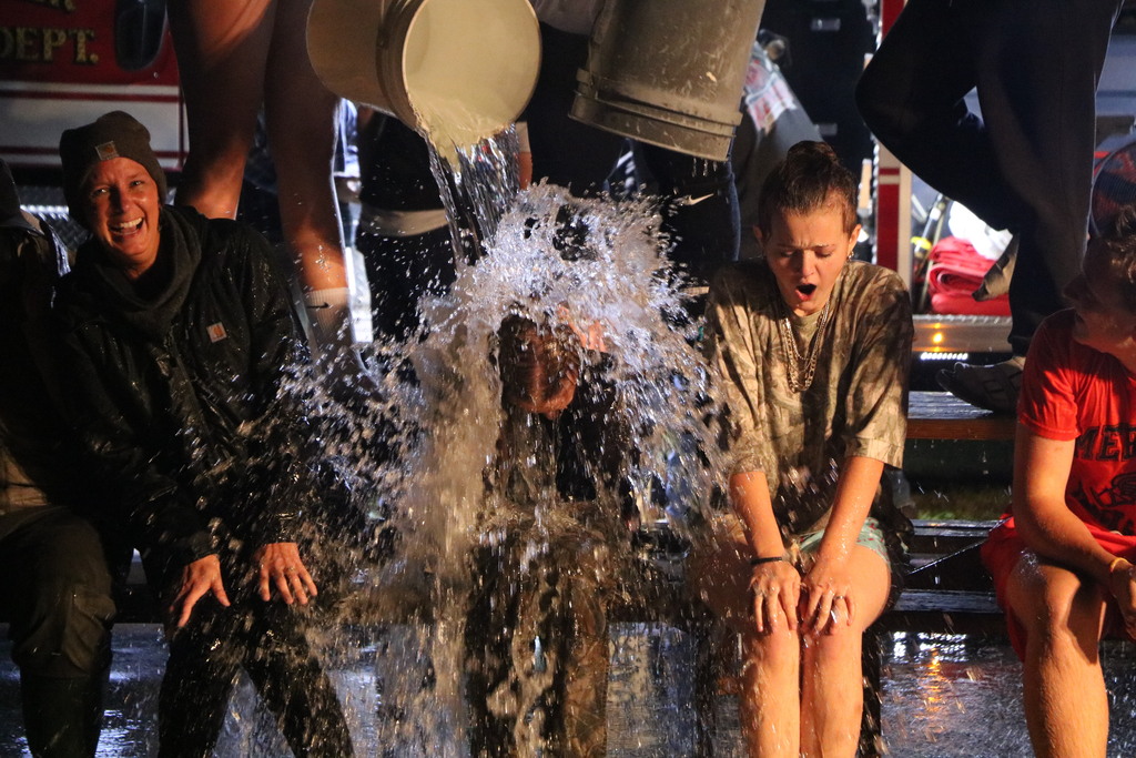 -Soak a senior buckets of water dumped over the top of a student